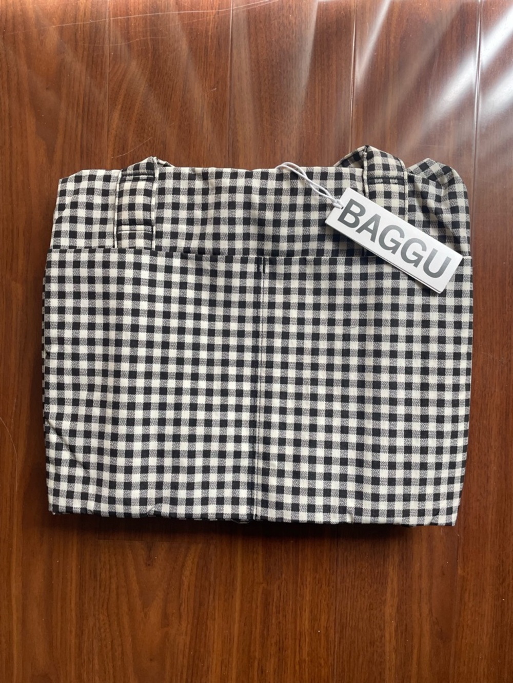 Baggu Small Cloud Carry-On Black & White Gingham Bag